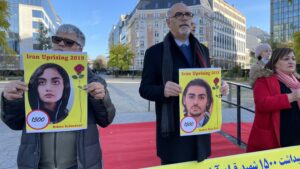 Iranian opposition rally in Brussels in the anniversary of November 2019 Uprising in Iran