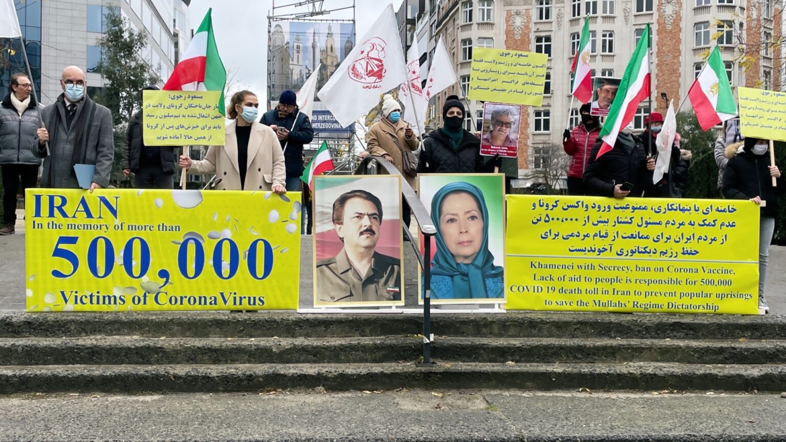 In the Memory of More than 500.000 Deaths of Coronavirus in Iran, NCRI Supporters Rally in Brussels