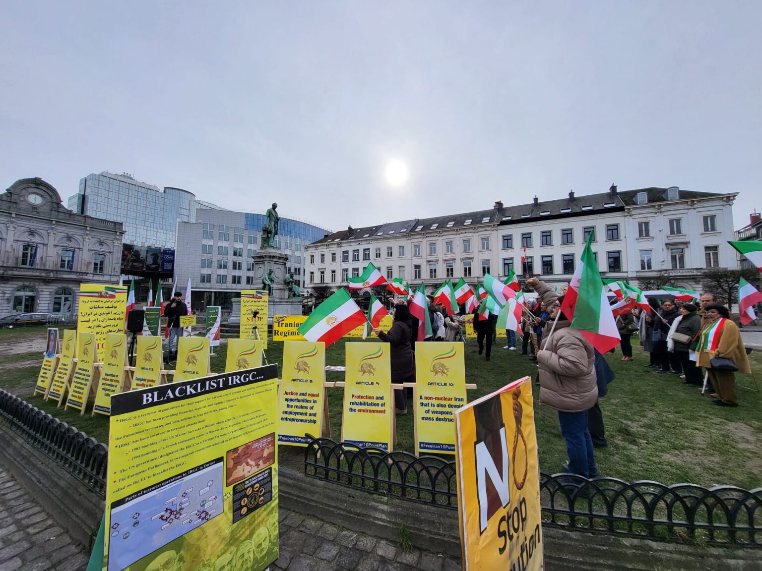 Iranian diaspora rally in Brussels on the occasion of 1979 revolution