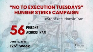 La 125e semaine de la campagne « Non aux mardis des exécutions » dans 56 prisons iraniennes