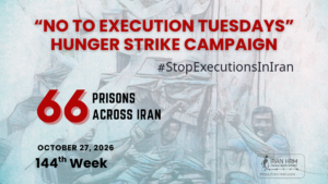 144e semaine de la campagne « Non aux exécutions les mardis » dans 66 prisons en Iran