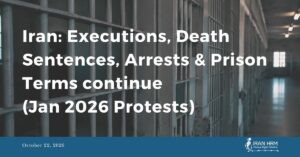 Iran : Exécutions, condamnations à mort, arrestations et peines d’emprisonnement se poursuivent (Protestations de janvier 2026)